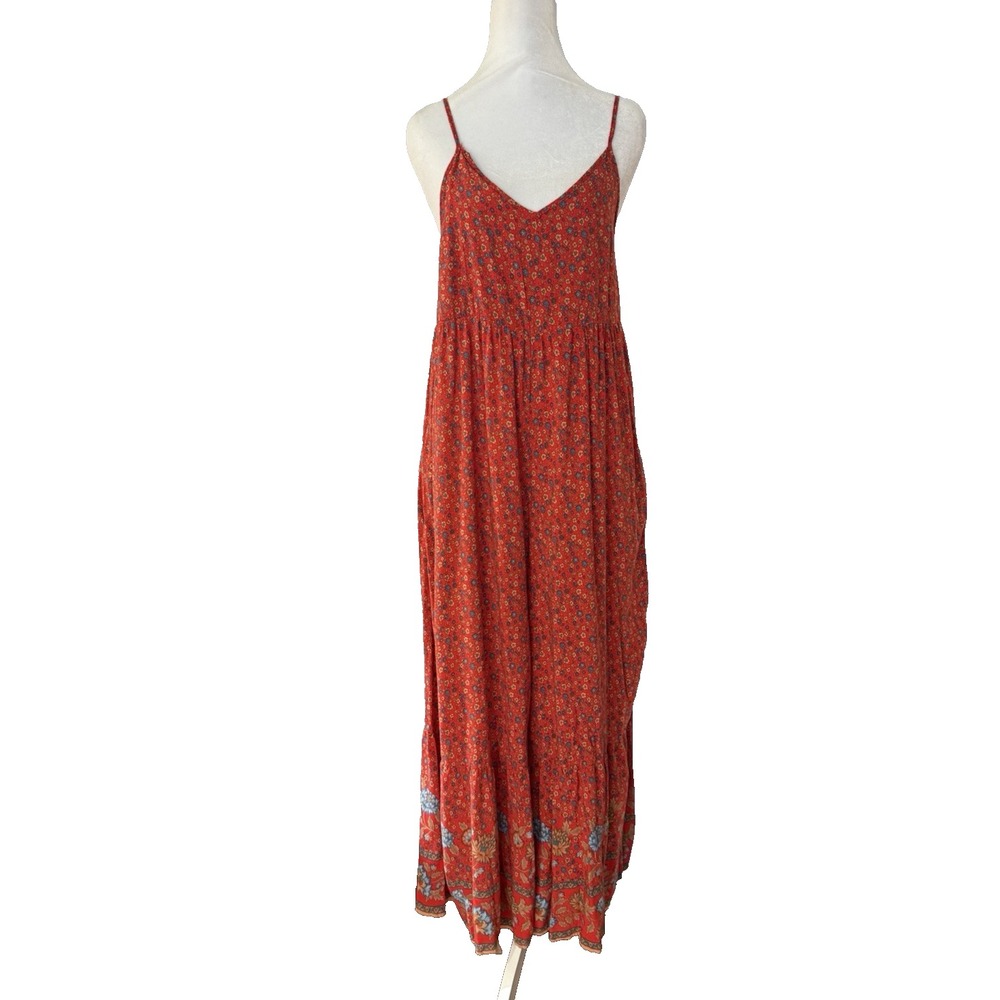 Natural Life Wide Leg Tiered Floral Romper Size S Oversized Pockets Sleeveless - Picture 2 of 15